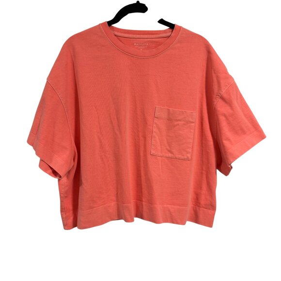 Athleta Classic Cotton Crop Tee in Coral Size M - Picture 1 of 6
